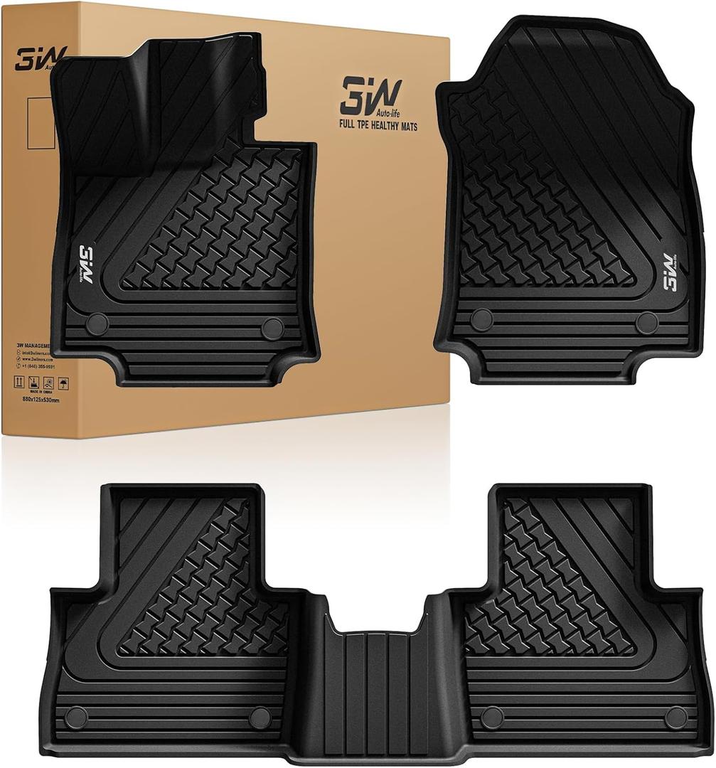 3W Floor Mats Fit 2022-2024 2025 2026 Lexus NX/NX250/NX350 (Not for Hybrid), TPE All Weather Custom Fit Floor Liner for Lexus NX, 1st & 2nd Row Car Mats, Black