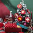 48 Pcs 4 Inch DIY Christmas Ornaments Red Blank Ball Ornament Xmas Plastic Matte Flat Discs Christmas Tree Hanging Ornament Decorations DIY Crafts Painting Drawing Stickers Decals