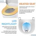 VOVO VB-6100SR Round Bidet Toilet Seat, Warm Water, LED Light, Heated Seat, White, Dryer, Stainless Steel Nozzle, Made in Korea