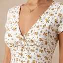 Women's Fashion Sweet V-Neck Floral Print A-Line Dress, Dresses, Spring Beach Vacation Date Y2k Cottagecore Summer, Cute White Floral Floral