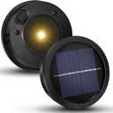 HELESIN Replacement Solar Light Parts, 2 Pack Lights Replacement Top,Waterproof Solar Light Inserts for Hanging Lanterns, DIY Box Top DIY Outdoor Garden Patio Decor (Warm Yellow, 3.35in