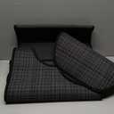 YIHOUSE Bathroom Rugs Sets 5 Pieces, Ultra Thin Bath Mats Fit Under Door, Absorbent Quickly Dry Rubber Backing Braided Bath Mat Set, Non Slip Washable Bath Rugs for Bathroom Floor (Black Multi)