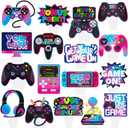 Video Game CupCake Toppers Gamer Party Cupcake Topper 48Pcs Colorful Game Birthday Decorations Game Theme Cake Topper for Game on Level up Party Supplies