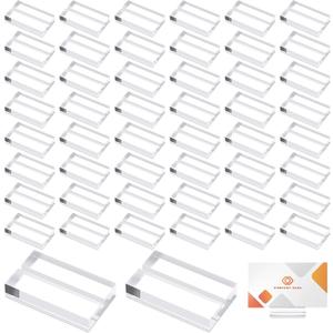 50 Pcs Place Card Holders for Table, 1.2 Inches Clear Acrylic Name Card Holder Table Number Card Holders Acrylic Card Display Stand for Wedding Business Party