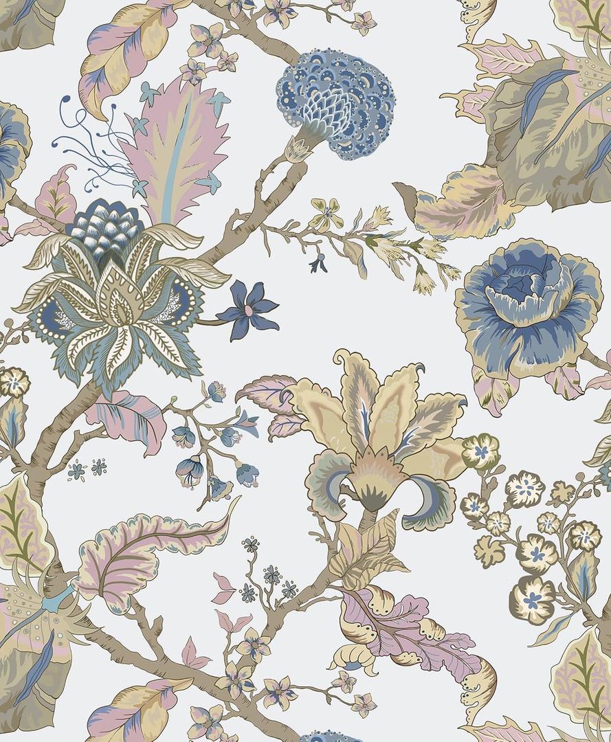 Safiyya Vintage Floral Peel and Stick Wallpaper Boho Removable Wallpaper Peel and Stick Wall Paper Self Adhesive for Bedroom Contact Paper for Cabinets and Drawers Vinyl Roll 78.7"x17.3"