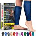 BLITZU Calf Compression Sleeves, Footless Compression Socks for Men & Women | Leg Support Brace, Shin Splint Pain Relief, Reduce Varicose Vein Swelling, Muscle Recovery, Running, Nursing, Fitness, Travel, S-M
