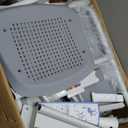 Kids Desk and Chair Set, Height Adjustable Children School Study Desk with Tilt Desktop, Bookstand, LED Lamp, Metal Hook and Storage Drawer for Boys Girls, Grey