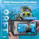 Rynapac [Up to 10"] Large Waterproof Phone Pouch Bag - 2 Pack Waterproof Phone Case for iPhone 16 15 14 Pro Max Galaxy S25 S24 Ultra, IPX8 Cellphone Water Protector Pouch Beach Essentials Travel Must Haves