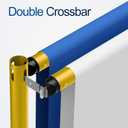 8.9x10ft Pipe and Drape Backdrop Stand, Double Crossbar, Heavy Duty Adjustable Background Frame with Metal Base for Parties Photography Wedding Photoshoot Decoration - Gold