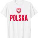 Poland T-shirt Polska Polish Flag Souvenir Gift Love T-Shirt, S