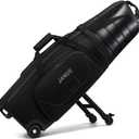 JANUS Golf Travel Bag Hard Case with Support Frame for Hands-Free 360 Spinner Wheels, Travel Bag for Airlines, ABS Hard Shell, Easy to Fold, Hand-Carry Option (Black)