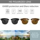SUNGAIT Polarized Sunglasses for Men and Women, Classic Half-Frame Retro Shades for Driving, Travel, and Outdoor Activities,  Lens Type Polarized, Color: 2-pack: Black/Gray + Glossy Amber/Brown