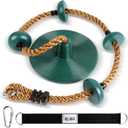 Climbing Rope with Platforms and Disc Swing Seat Set Playground Accessories Including Bonus Hanging Strap & Carabiner Tree Swing for Kids Rope Swings for Tree