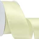 5 x Cream 2.5 Inch 25 Yards Satin Wired Ribbon for Gift Wrapping,Bows Making,Home Decor,Wreaths,Garland,Crafts,Christmas Tree Bows (Ivory)