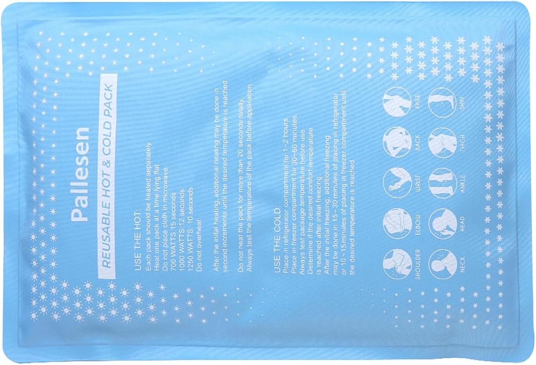 Reusable Ice Packs for Injuries  Soft Gel Cold Pack Wrap for Pain Relief, Sports Injuries, Post-Surgery, Hot and Cold Therapy, Flexible & Leakproof 3-Piece Set 11in x 7in Blue