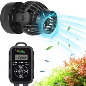 Hygger Aquarium Wave Maker with Intelligent Controller, 5 Wave Modes Adjustable Water Flow, Magnetic DC 12V Quiet Aquarium Powerhead for Freshwater Saltwater Coral Reef Tank, 1500GPH (1500GPH (for 20-100 gallon)