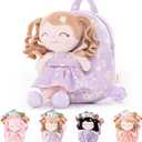 Gloveleya 3.5L Curly Hair Plush Figures Dress Backpack - Purple Star, 9 inches, 3.5 liters