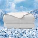 EMME Cooling Comforter Queen Size, Double Sided Cold Cooling Blanket for Hot Sleepers, Q-Max>0.45 Breathable Summer Quilt for Night Sweater Lightweight (Light Grey,90 x 90)