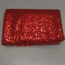 INVGEEXI Red Sequin Fabric by The Yard, 6 Feet 2 Yard Sparkly Glitter Sequins Material for Wedding/Bridesmaid Dresses, Party Costumes, Tablecloths, DIY Sewing Projects