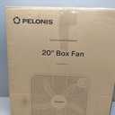 PELONIS 20 Inch Box Fan  3 Speeds, 25ft/s, Floor Fans, Superior Air Throw (2295 CFM), Lightweight, 5 Blades, Portable & Durable for Bedroom, Office, Living Room, Garage (Grey)
