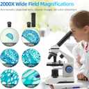 SWIFT Compound Monocular Microscope Kit Microscope for Adults Students Beginners,80X-2000X STEM Kit with All Metal Body Microscope, Carrying Box for School Laboratory Home Education SS121