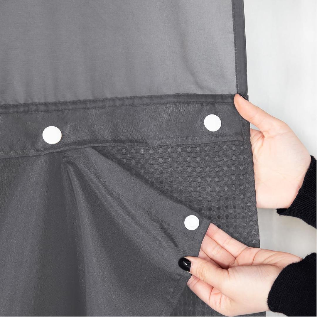 eachope 1 Pack Fabric Snap-in Shower Curtain Liner Replacement,Compatible with No Hook Shower Curtain with Snap in Liner, Removable & Water-Repellent,Machine Washable,70x54,Grey
