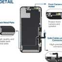 EXW for iPhone 12/12PRO Screen Replacement 6.1" Full HD LCD Display Digitizer, Quality Touch Screen with Repair Tools, Waterproof Seal Compatible with A2172, A2402, A2404,A2403, A2341, A2406, A2408