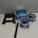 Simulation Jazz Drum Set Musical Instrument Toy for Kids Early Learning Educational Beginner Plastic Blue Red 38x23x16cm (Blue(1100G))