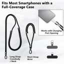 3 x BESARME Phone Lanyard Set, 2 Pack, Black, Adjustable Crossbody & Wrist, Medium