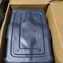 Rubbermaid Roughneck Tote 18 Gal, 6 Pack, Made in USA, Dark Indigo Metallic, Rugged Plastic Stackable Storage Bins with Lids and Handles