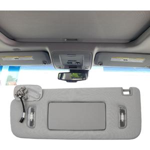 Dasbecan Left Driver Side Sun Visor Compatible with 2015-2019 Cadillac Escalade, Chevrolet Silverado/Suburban/Tahoe, GMC Sierra/Yukon Sunvisor (Gray)