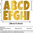 6 x 4 Inch Large Letter Stickers,117 Pieces Self Adhesive Cute Alphabet Sticker for Mailbox, Door, Truck and Outdoor, Waterproof Vinyl Symbol Stickers for DIY12 Sheets Gold