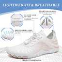 Barefoot Shoes for Women & Men, Grounded Walking Hiking Barefoot Shoes, Wide Toe Box Non-Slip Water Athletic Footwear, Comfortable Vitality Barefoot Footwear, Trail Running Sneakers Unisex (White) 10 Wide Women/8.5 Wide Men