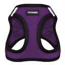 Best Pet Supplies Voyager Step-in Air Harness - All Weather Mesh, Reflective, No Pull Harness for Dogs, Cats - Secure with Hook & Loop Fastener, Buckle, Double D-Rings - Purple/Black Trim, L
