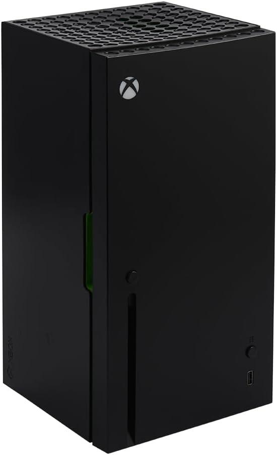 Xbox Series X Replica Mini Fridge  Thermoelectric 4.5L Cooler for 8 Cans, AC/DC Powered Portable Beverage & Snack Storage, Gamer Room, Office, Car Essential