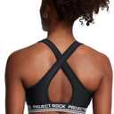 Under Armour Women's Project Rock Crossback Mid Impact Sports Bra (Black, S)