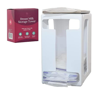 Nurse & Nourish Breast Milk Storage Tower & Freezer Organizer Bin  SpaceSaving Rack for Breast Milk Storage Bags  FlatFreeze Tray for Freezer Bins  FirstIn, FirstOut for Baby Essentials  White