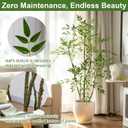 4.6ft Faux Bamboo Tree Artificial Nandina Tree Artificial Indoor Plants Realistic Fake Potted Tree with 800+ Leaves, Cement Planter - Home Office Decor Perfect for Housewarming Gift Non-Toxic