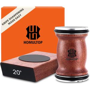 Rolling Knife Sharpener Kit with Diamond & Ceramic Discs, Magnetic Knife Sharpener Roller with 15 & 20 Angle Base, Afilador De Cuchillos