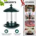 Gbekery Metal Bird Feeders for Outdoors Hanging, Weather Resistant Wild Bird Feeder with 360 Degree Feeding Tray, Green