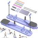 Pilates Board for Home Workout, Protable Pilates Reformer Set for Core, Balance and Strength Training, 12 in 1 Multi-Purpose Pilates Reformer Machine for Women and Men (Purple)