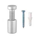 Sign Standoff 1/2" x 3/4", Solid Aluminum Sign Standoff Screws Mounting Hardware for Glass Panel, Acrylic Panel,Pack of 8 (Silver)