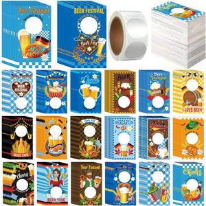AmazingSpark 200 Pcs Scratch off Cards 20 Styles Blank Holiday Scratch Cards DIY Make Your Own Tickets for Festive Raffle Ticket, Gifts Rewards Birthday Party Favors Supplies (Oktoberfest)