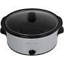 West Bend Slow Cooker 6-Quart Manual Crockery Style with Dishwasher Safe Oval Ceramic Crockpot and Glass Lid Two Temperature Settings Plus Keep Warm, 330-Watts, Silver