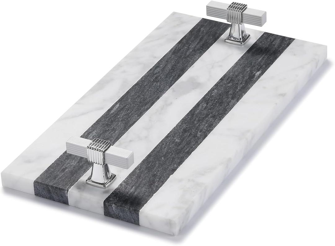 Guest Towel Holder Tray for Bathroom, Marble Guest Napkin Holder, Disposable Hand Towel Holder, White and Black Bathroom Accessories Decor, Paper Towel Holder Tray, Napkin Tray wash Cloth Holder