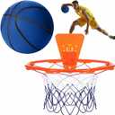 Silipull Silent Basketball and Hoop Set Soft Foam Indoor Basketball No Noise for Indoor Dribbling and Shooting Practice Ideal for Teens Adults(Blue,Size 7)