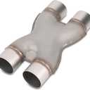 Vurkcy 2.5 inch Exhaust X Pipe, 2.5" Inlet 2.5" Outlet 10" Overall Length,Stainless Steel Universal 2 1/2 Inch Crossover X Tail Pipe, Weld-on, Silvery