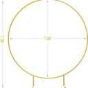 LANGXUN 7.2ft Gold Metal Round Balloon Arch kit, Backdrop Circle Stand Arch Frame for Wedding Birthday Party Decoration, Graduation Decorations and Baby Shower Photo Background