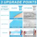 21pcs Precut Kinesiology Tape for Knees, Breathable Cotton Kinetic Knee Support Tape Waterproof Athletic Muscle Elastic Strips Stickers Stability and Muscle Support Patches