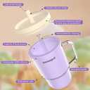 2 x Toddler Cups  9 oz Adorable Miniature Tumbler with Leak-Resistant Straw and Toddler-Friendly Handle, Encourages Hydration, Easy to Clean, Sippy cups for Toddlers 1-3BPA Free silicone (Lilac)